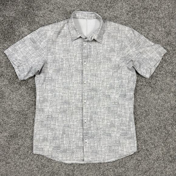 lululemon athletica Other - Lululemon Shirt Mens Medium Gray Airing Easy Short Sleeve Performance Button Up